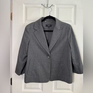 Talbots Charcoal Gray Wool Blazer Size 14P